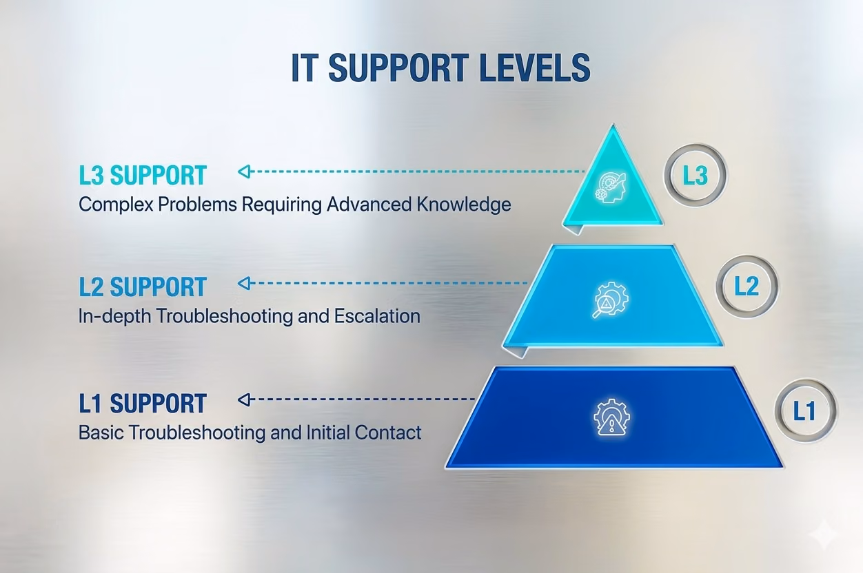 tier 1, tier 2, tier 3 IT support levels