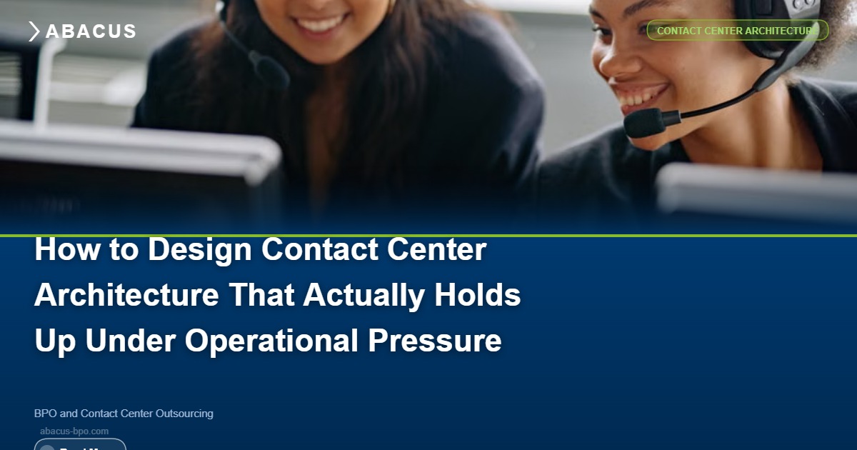 Visual diagram of contact center architecture layers including routing, agent desktop, and data integration systems