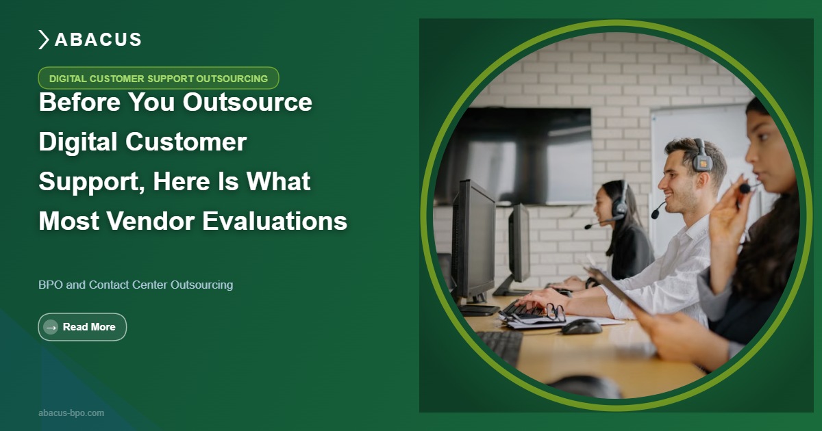 Digital customer support outsourcing team using AI-assisted workflows in a BPO contact center