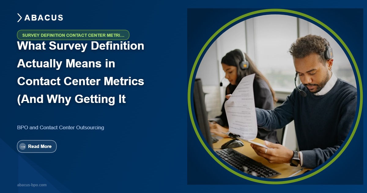 Survey definition contact center metrics framework diagram