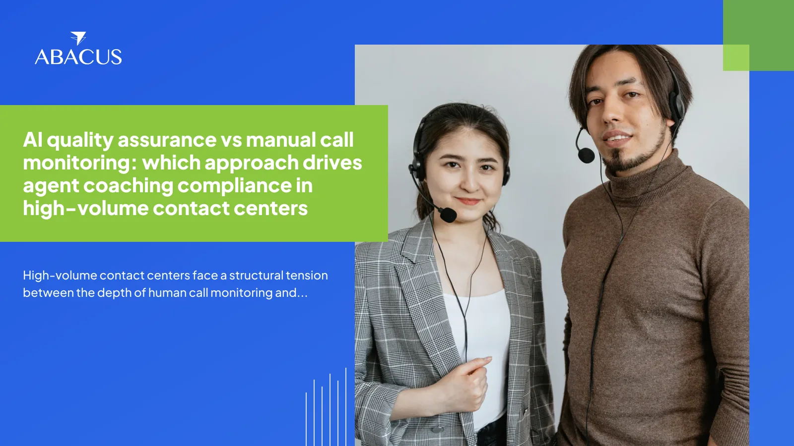 AI quality assurance vs manual call monitoring dashboard in high-volume contact center