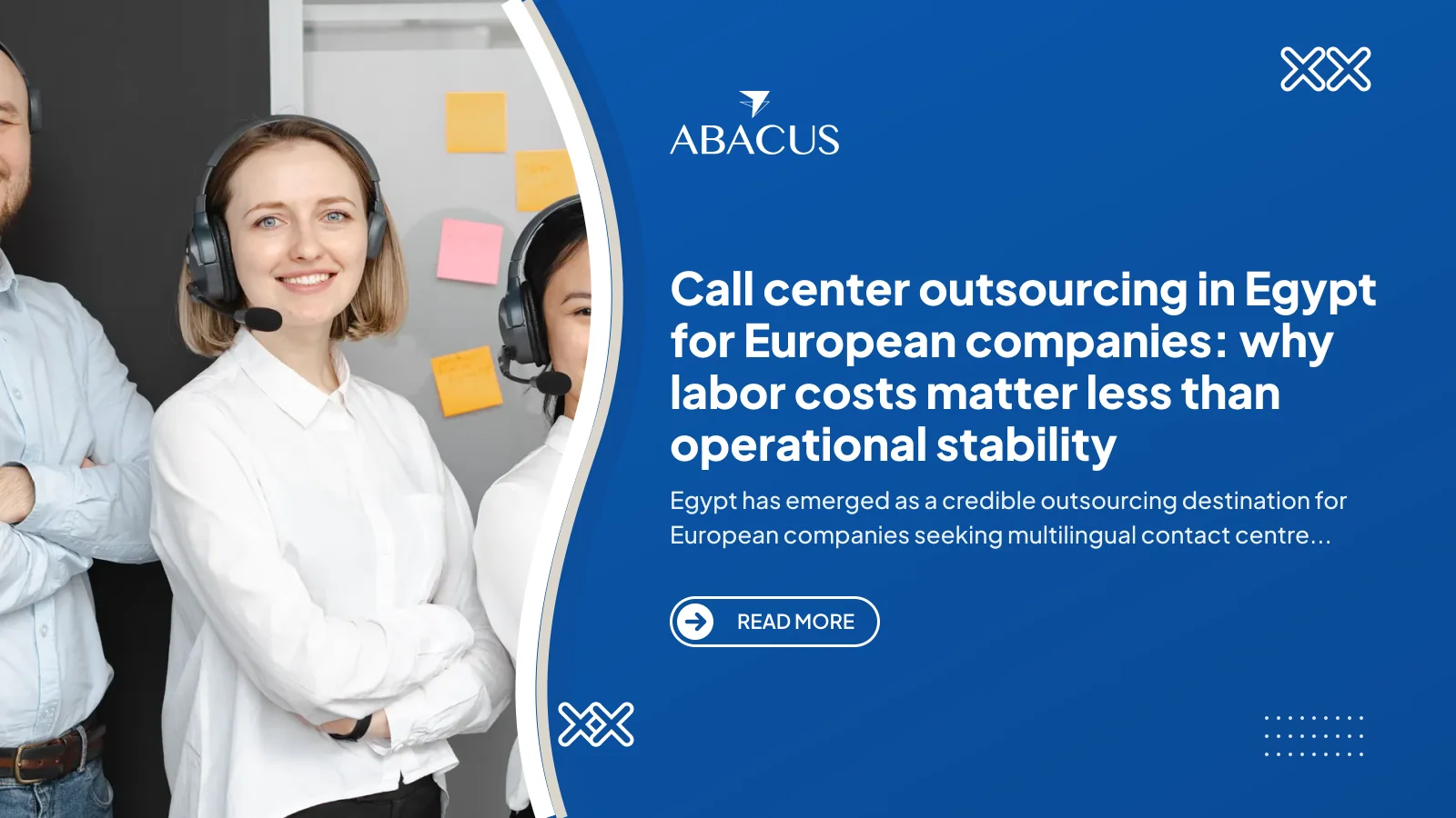 call center outsourcing in Egypt for European companies agents at multilingual desks