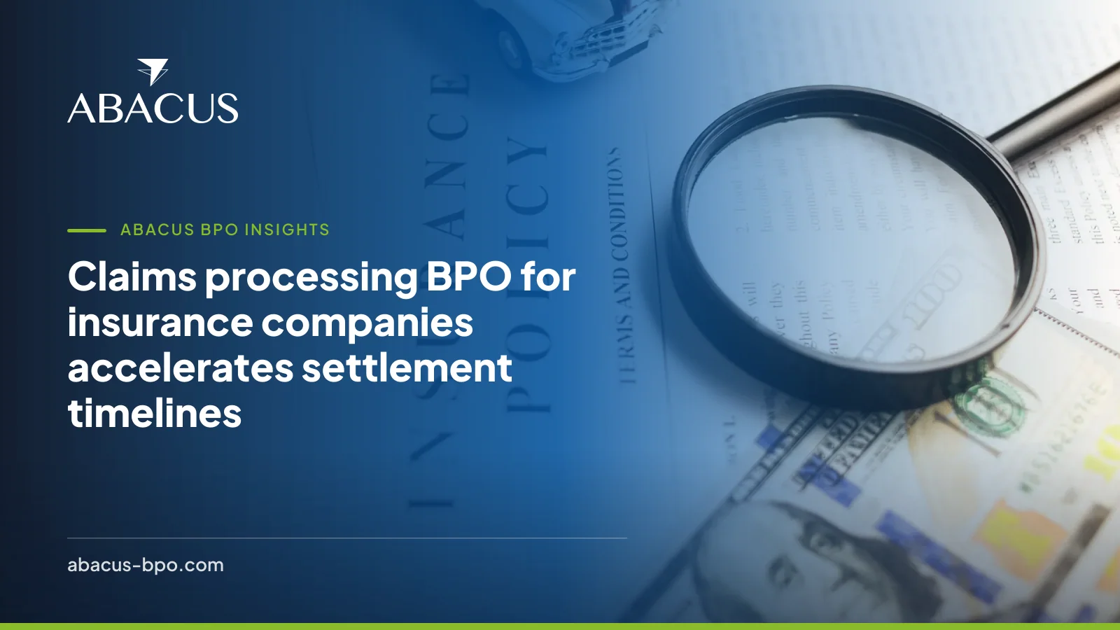 claims processing BPO for insurance companies workflow diagram showing intake to settlement