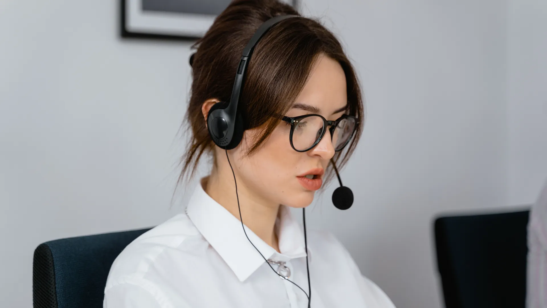 Focused woman working