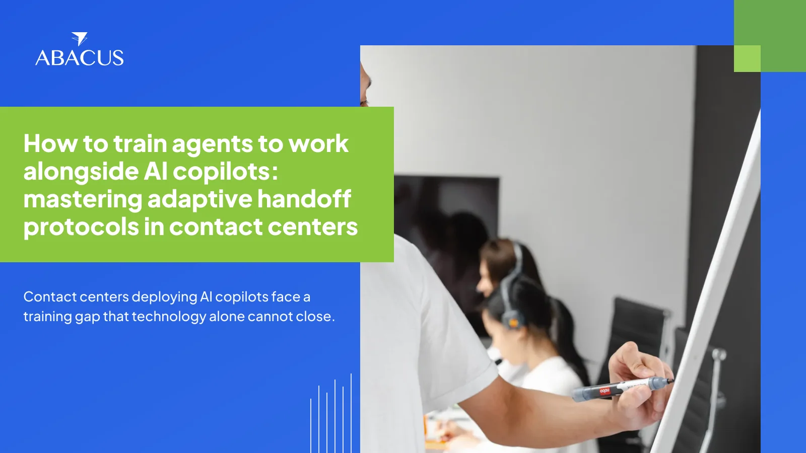 how to train agents to work alongside AI copilots in a contact center training session