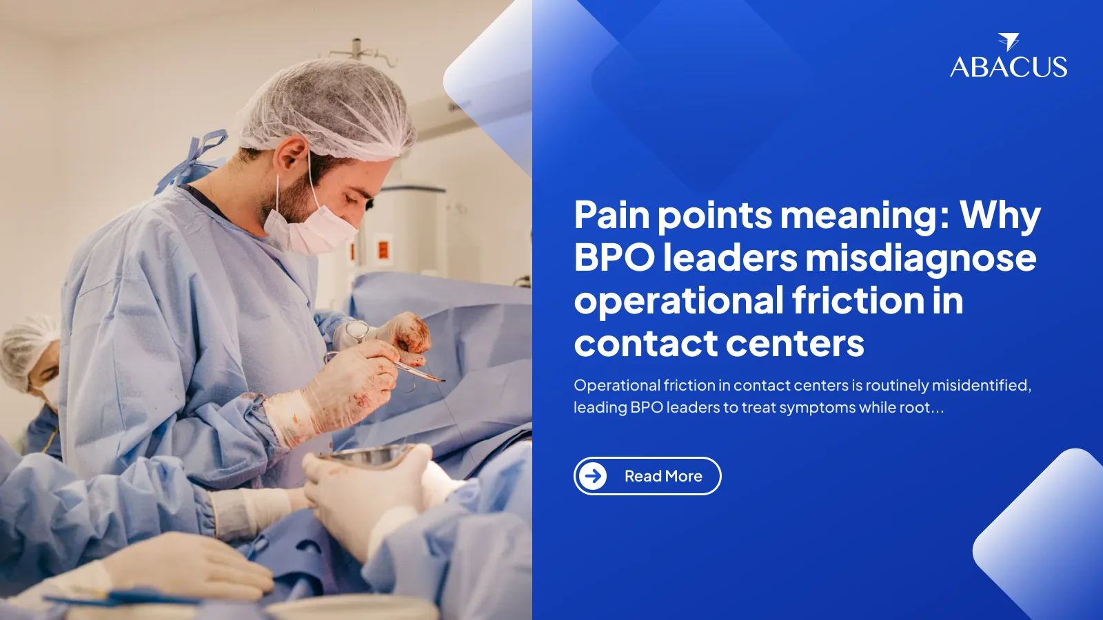 pain points meaning diagram showing symptom versus root cause in contact center operations