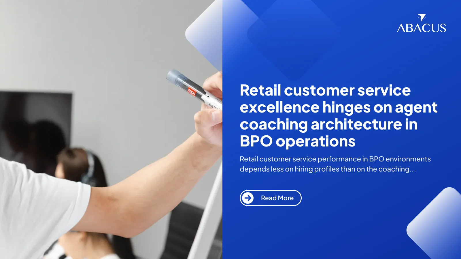 retail customer service agent coaching session in BPO contact centre