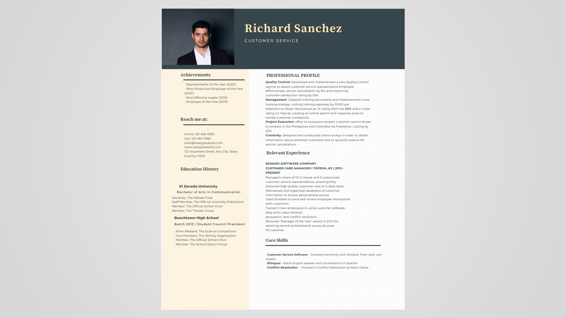 Customer Service Resume